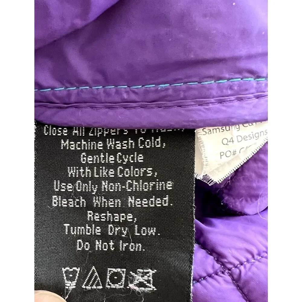 Snozu Puffer Jacket Girl XS 5 / 6 Blue Soft Quilted Warm Cozy Winter Fall Kid